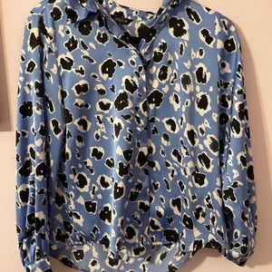 Zara Floral satin  long sleeve shirt